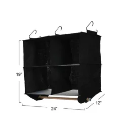 Household Essentials 4 Pocket Wide Organizer With Hangbar Black -Storage Store GUEST 0056b85d abf7 4255 bcb0 d052a28d9b5f