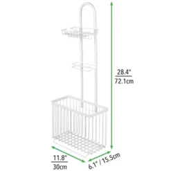 MDesign Metal Free Standing Toilet Paper Stand/Dispenser, Holds Tablet -Storage Store GUEST 005d260d d861 4bf6 afbd ad32c35eab61