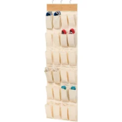 Honey-Can-Do 24 Pocket OTD Bamboo Shoe Organizer Natural