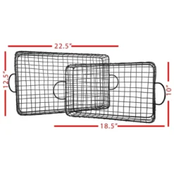Set Of 2 Rectangle Trays Black Metal - Foreside Home & Garden -Storage Store GUEST 01f998b9 cae8 4742 a7b7 485d8f53895e