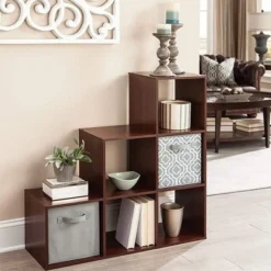 ClosetMaid 3 Tier Free Standing Wooden Cubical Organizer With 6 Cubes Slotted Design For Added House Storage, Dark Cherry (2 Pack) -Storage Store GUEST 02efd4c1 660d 4965 a7df db987d271278