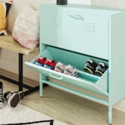 Cache 2 Door Shoe Storage Cabinet Mint - Novogratz 14 Cache 2 Door Shoe Storage Cabinet Mint - Novogratz -Storage Store GUEST 0301fbfe 81fa 448a a50f 73ae079c24dc
