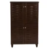 Winda Modern And Contemporary 4-Door Wooden Entryway Shoes Storage Cabinet - Dark Brown - Baxton Studio