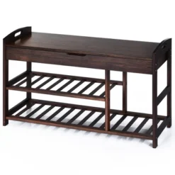 Costway 3-Tier Bamboo Shoe Bench Entryway Storage Rack Organizer Home Hallway BrownNature -Storage Store GUEST 06e40bbc ab4a 485d bd2f a99f87d77c62