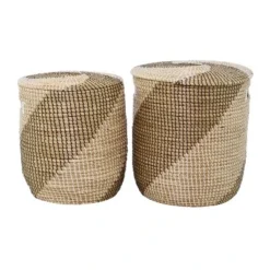Set Of 2 Seagrass Storage Baskets Brown - Olivia & May -Storage Store GUEST 07ca21f6 b22f 43ff b1fa 44e500823296