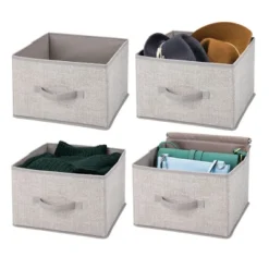 MDesign Soft Fabric Closet Storage Organizer Cube Bin, 4 Pack -Storage Store GUEST 091f896a 4105 4b75 bf0e 60d4101ea800