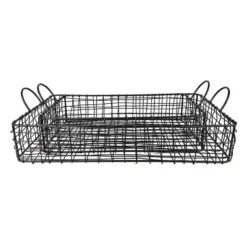 Set Of 2 Rectangle Trays Black Metal - Foreside Home & Garden -Storage Store GUEST 09ed989c 1469 4c58 8b45 c8ef8b55810d