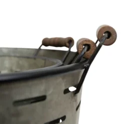 Set Of 3 Galvanized Metal & Wood Baskets - Foreside Home & Garden -Storage Store GUEST 0c1dffbc 5f14 4542 819d 1e7afcd0203e