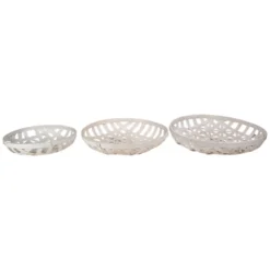 Northlight Set Of 3 Cream White Round Lattice Tobacco Table Top Baskets -Storage Store GUEST 1086d061 2d3f 4b06 a4d1 89a17357b368