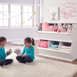 Badger Basket Two Bin Stackable Storage Cubby White/Gray Woodgrain 16 Badger Basket Two Bin Stackable Storage Cubby White/Gray Woodgrain -Storage Store GUEST 10f2f2bd 87f6 4199 a74c a8bf318d8ea7