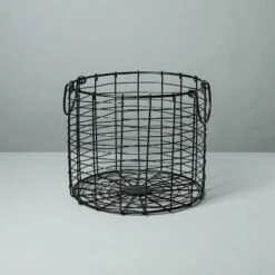 Round Wire Storage Basket With Handles Black - Hearth & Hand™ With Magnolia -Storage Store GUEST 120e63a7 77b2 4fd8 a437 cab6653b0a86