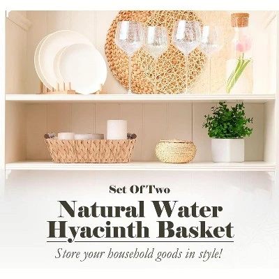 American Atelier Water Hyacinth Wicker Basket With Handles Square Woven Wicker Storage Baskets, Built-in Carry Handles Laundry Storage Or Pantry Bin 1 American Atelier Water Hyacinth Wicker Basket With Handles Square Woven Wicker Storage Baskets, Built-in Carry Handles Laundry Storage Or Pantry Bin