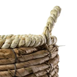 Wrapped Rim Basket Banana Leaf, Corn Husk & Metal - Foreside Home & Garden -Storage Store GUEST 176f004d 4a4e 4d32 8fbe 783c5e1094b4