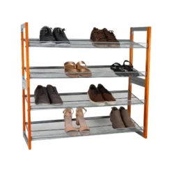 Organize It All 2pk Stackable Wood And Metal Shoe Racks -Storage Store GUEST 18157d39 1062 42d9 8e0a 37501de0949f