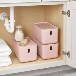 Cade Lidded Storage Bin Blush - IDESIGN -Storage Store GUEST 18366a86 9f1f 4611 939b aa5c2822b048
