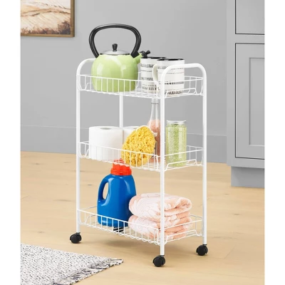 Whitmor Small Household Cart White 2 Whitmor Small Household Cart White - Image 2