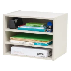 IRIS USA TACHI Modular Wood Stacking Storage Box With Shelf