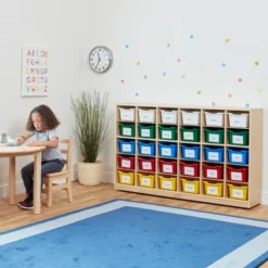 ECR4Kids 30 Cubby School Storage Cabinet, Kids Cubbies With Tray Slots -Storage Store GUEST 1bcd937c 31b8 4c03 ab35 7c51fa341123