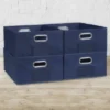 Niche Cubo 4pk Half Size Foldable Fabric Storage Bins With Label Holder Blue