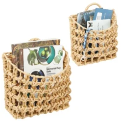MDesign Hyacinth Home Storage Wall Mount Basket, Set Of 2 -Storage Store GUEST 1d76b787 b089 4d55 93b7 740f398edea6
