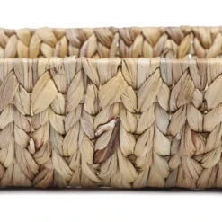 Juvale 2 Pack Natural Brown Hyacinth Storage Baskets With Wooden Handles For Shelves, Decorative Bathroom Organization, 14.5 X 10.5 X 4 In -Storage Store GUEST 1ecd47f0 ed1d 4fde b581 9b1102abc9e4