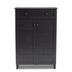 Shelf Wood Shoe Storage Cabinet With Drawer Glidden Finished Black - Baxton Studio 16 Shelf Wood Shoe Storage Cabinet With Drawer Glidden Finished Black - Baxton Studio -Storage Store GUEST 1fc6936e ab9d 449a b096 db8fb03bb2f7
