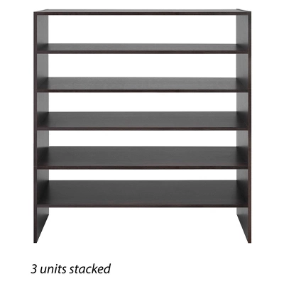 Whitmor Stackable 31" Extra Wide 2 Shelf Storage Organizer Espresso 4 Whitmor Stackable 31" Extra Wide 2 Shelf Storage Organizer Espresso - Image 4