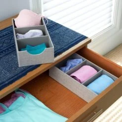 Household Essentials Set Of 2 3-Section Hardside Trays Silver -Storage Store GUEST 2377d77f aba4 4e1b a757 e77234f986ac