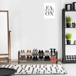 Seville Classics 4 Tier Expandable Stackable 20 Pair Shoe Rack Organizer 23 Seville Classics 4 Tier Expandable Stackable 20 Pair Shoe Rack Organizer -Storage Store GUEST 24455b6d ba62 467d adf1 b5470cad55ee