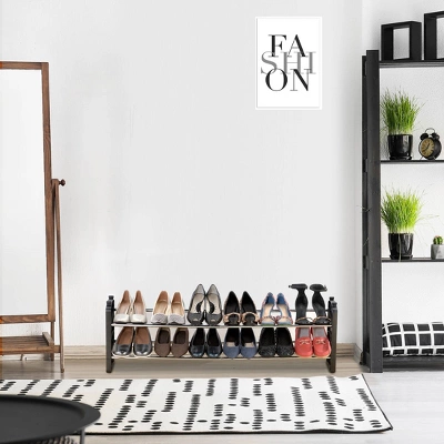 Seville Classics 4 Tier Expandable Stackable 20 Pair Shoe Rack Organizer 10 Seville Classics 4 Tier Expandable Stackable 20 Pair Shoe Rack Organizer - Image 10