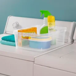 Sterilite 5.25 X 12.25 X 15 Inch Medium Modern Storage Bin W/ Comfortable Carry Through Handles & Banded Rim For Household Organization, Clear 8 Pack 6 Sterilite 5.25 X 12.25 X 15 Inch Medium Modern Storage Bin W/ Comfortable Carry Through Handles & Banded Rim For Household Organization, Clear 8 Pack -Storage Store GUEST 24e45d24 1e6b 41d9 b2f6 f3214eefa4af