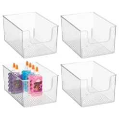 MDesign Open Front Plastic Storage Bin For Cube Furniture, 12" W, 4 Pack - Clear -Storage Store GUEST 26a34a7c b132 4da8 9a80 dae7078a6bad
