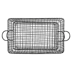 Set Of 2 Rectangle Trays Black Metal - Foreside Home & Garden -Storage Store GUEST 26f4532c 32e8 49c2 8179 c438305254c4