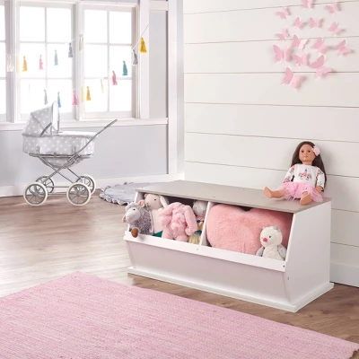 Badger Basket Two Bin Stackable Storage Cubby White/Gray Woodgrain 1 Badger Basket Two Bin Stackable Storage Cubby White/Gray Woodgrain