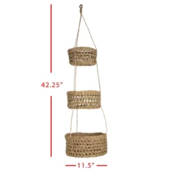 Natural Seagrass 3 Tiered Hanging Basket - Foreside Home & Garden -Storage Store GUEST 288ef92f 1194 43d4 b9df 28eb4b8d77a9