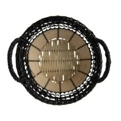 Natural Woven Black Rattan, Rope & Metal Basket - Foreside Home & Garden -Storage Store GUEST 28ac8ae6 deef 40ee ab82 1e4a5a1cb22e