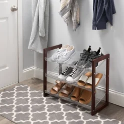 Organize It All 3 Tier Mesh Shelf Stackable Shoe Rack -Storage Store GUEST 291ac445 8d2c 4170 a529 70041d2bb6ae