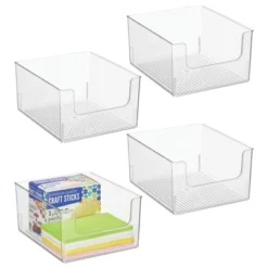 MDesign Open Front Plastic Storage Bin For Cube Furniture, 12" W, 4 Pack - Clear -Storage Store GUEST 2ac0973b 5699 4bd5 a9c9 fe20af1387aa