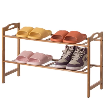 Basicwise Bamboo Storage Shoe Rack, Free Standing Shoe Organizer Storage Rack 7 Basicwise Bamboo Storage Shoe Rack, Free Standing Shoe Organizer Storage Rack - Image 7