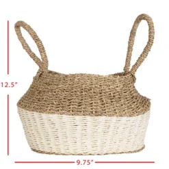 White Rope & Seagrass Belly Basket - Foreside Home & Garden -Storage Store GUEST 2b5c7d5d 9312 43e5 bef3 a5a623f83502