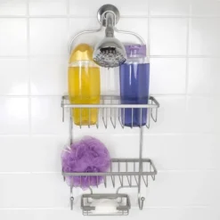 Home Basics Heavy Weight Satin Nickel Shower Caddy -Storage Store GUEST 2bb63183 c781 4780 b063 5e4080efb5b6