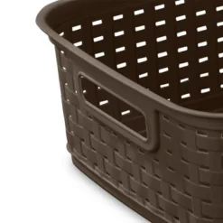 Sterilite Decorative Wicker-Style Short Weave Basket, Espresso (18 Pack) -Storage Store GUEST 3175d316 7d71 4179 bd60 e6c79f31004c