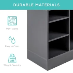 Best Choice Products 46in Shoe Storage Organization Rack Bench For Entryway, Bedroom W/ Padded Seat, 10 Cubbies - Gray -Storage Store GUEST 317b4c0f 8de9 4cb8 9ebc 4d1094553cf1