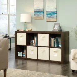 Stow Away 8 Cube Organizer Smoked Oak - Sauder -Storage Store GUEST 31990261 1bba 4c0a b0ff b4e86a04da34