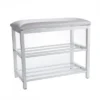 Mind Reader 3 Tier Shoe Bench, White