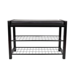 27" Leatherette Entryway 2 Racks Shoe Bench - Danya B. -Storage Store GUEST 332e62bb 76b1 4f68 9222 7037e7d4431e