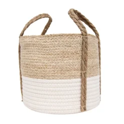 Natural Woven White Seagrass & Rope Basket - Foreside Home & Garden -Storage Store GUEST 34608af1 96ac 46c8 a4ef f2d3aab88ca9