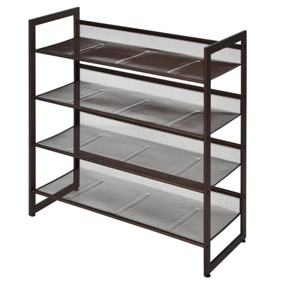 Tangkula Iron Shoe Shelf 2/3/4-Tier Space Saving Layered Shoes Shelving Shoes Storage Organizer 12 Tangkula Iron Shoe Shelf 2/3/4-Tier Space Saving Layered Shoes Shelving Shoes Storage Organizer - Image 12