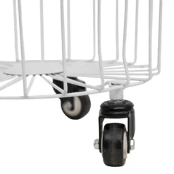 White Metal Rolling Basket - Foreside Home & Garden -Storage Store GUEST 37483660 2b61 433b aa38 707f5966daa5