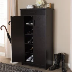 Bienna Modern And Contemporary Finished Shoe Cabinet Dark Brown - Baxton Studio 19 Bienna Modern And Contemporary Finished Shoe Cabinet Dark Brown - Baxton Studio -Storage Store GUEST 3768f76d dfeb 40a1 9143 04c589370ef0